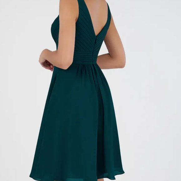 Azazie Grace Bridesmaids Dress - Pine - Picture 2 of 4